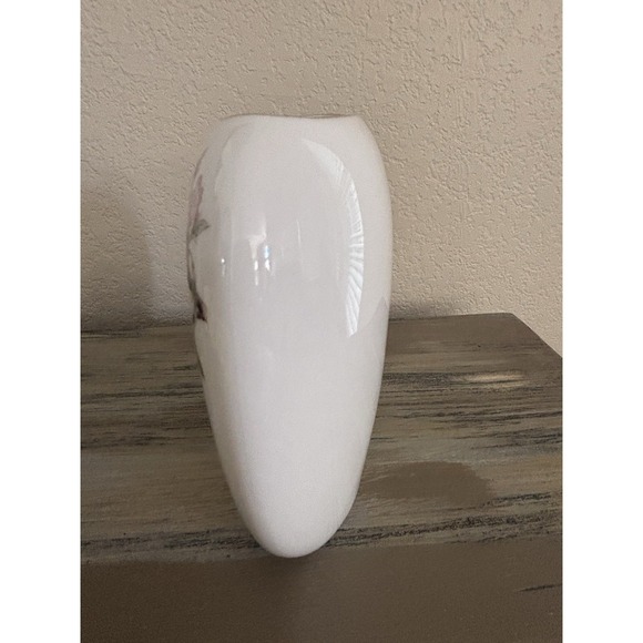 Yamaji Japan Porcelain Vase 6" Pheasants Pink White Floral Off-White - Picture 5 of 9